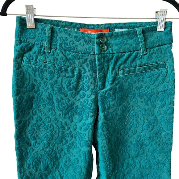 ANTHROPOLOGIE CARTONNIER CHARLIE ANKLE PANT 0 TEXTURED VELVET HOLIDAY RETRO Y2K - Picture 2 of 11